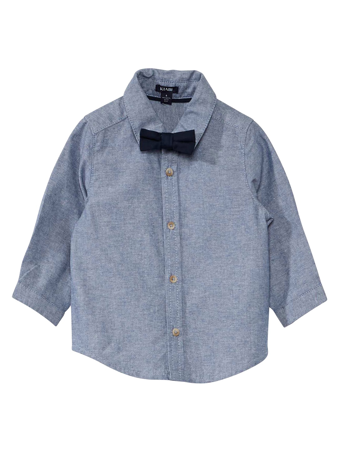 

KIABI Boys Spread Collar Long Sleeves Cotton Casual Shirt, Blue