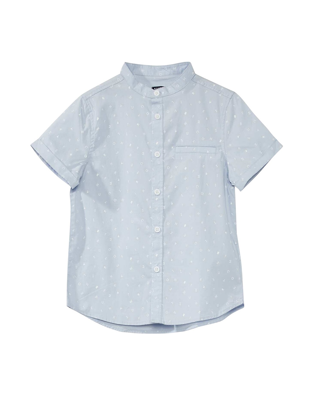 

KIABI Boys Micro Ditsy Printed Cotton Casual Shirt, Blue