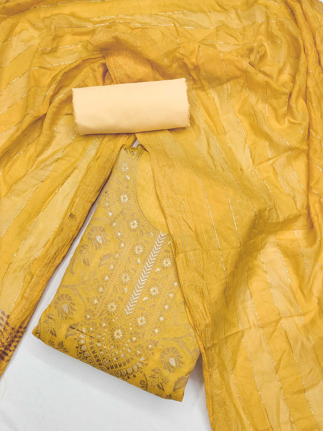 

KALINI Ethnic Motifs Woven Design Unstitched Dress Material, Yellow
