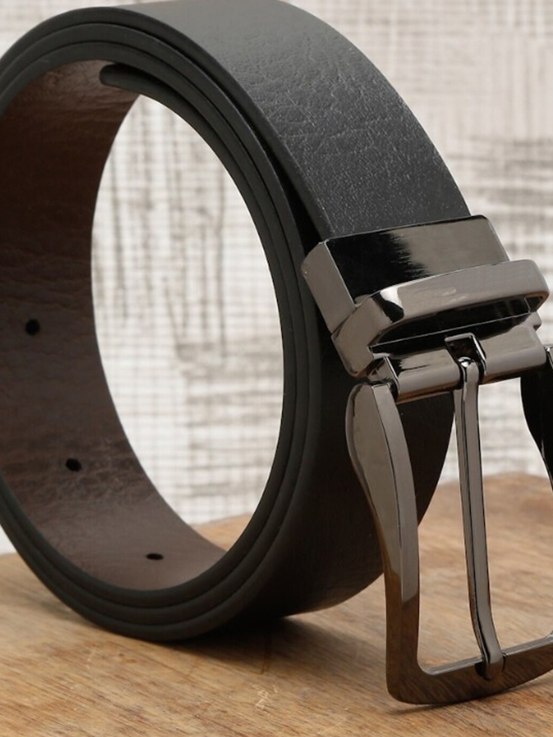 

KAEZRI Men Leather Reversible Formal Belt, Black