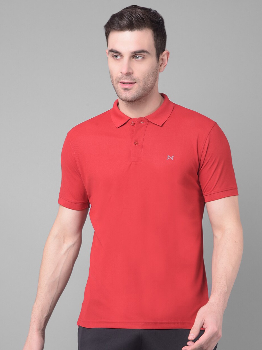 

Force NXT Men Anti Viral Anti Odour Cool Collared Polo Sports Solid T-Shirt, Red