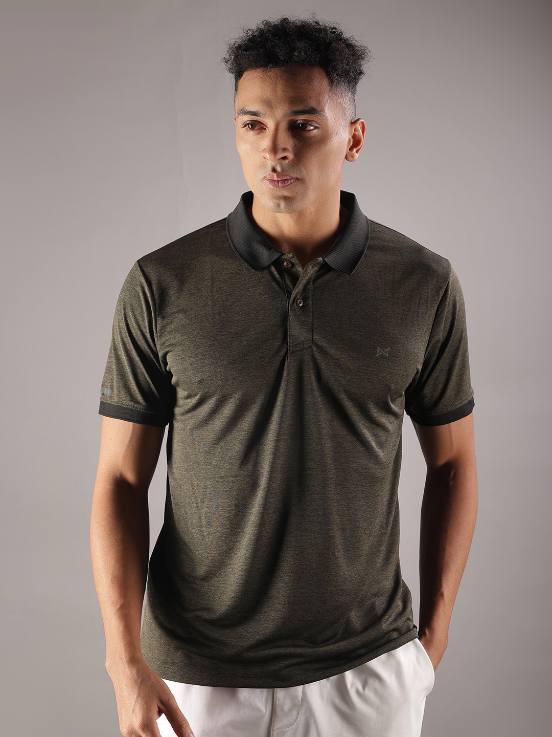 

Force NXT Polo Collar Anti Odour Sports T-shirt, Olive
