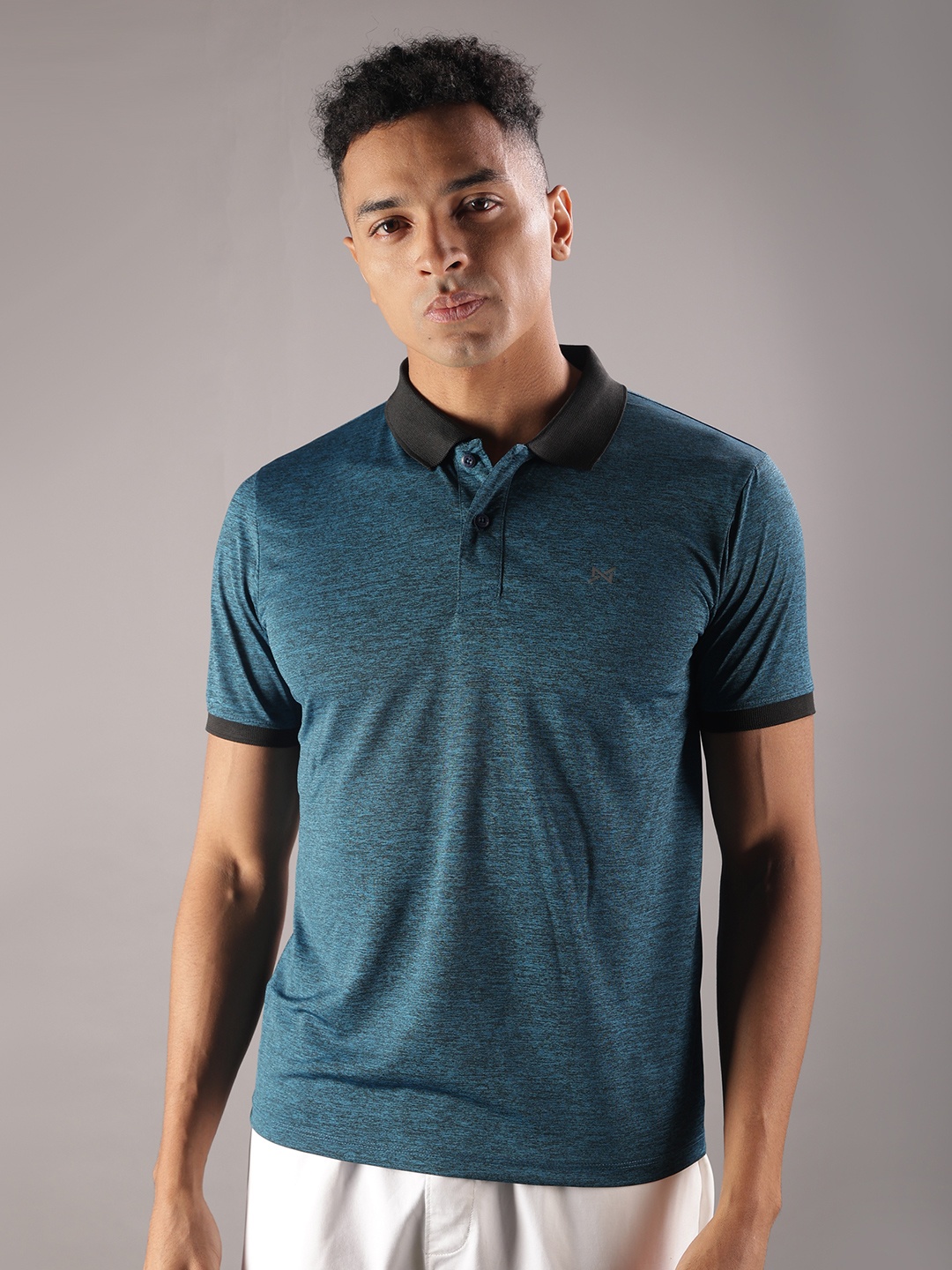 

Force NXT Men Solid Polo Collar Anti Viral Anti Odour Sports T-shirt, Blue