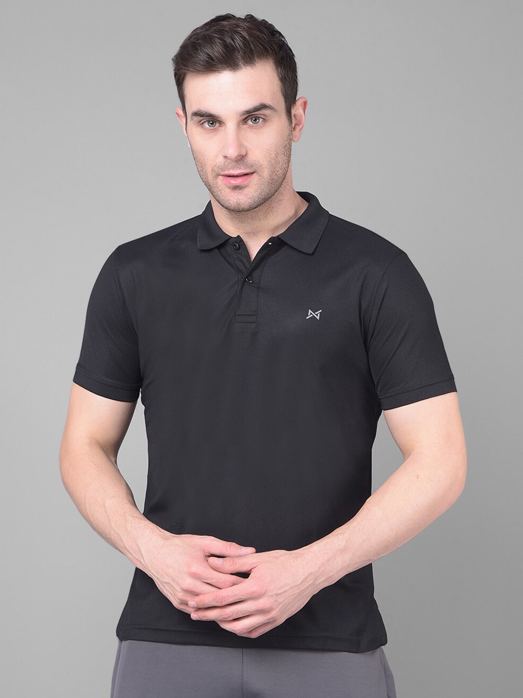 

Force NXT Men Anti Viral Anti Odour Cool Collared Polo Sports Solid T-Shirt, Black