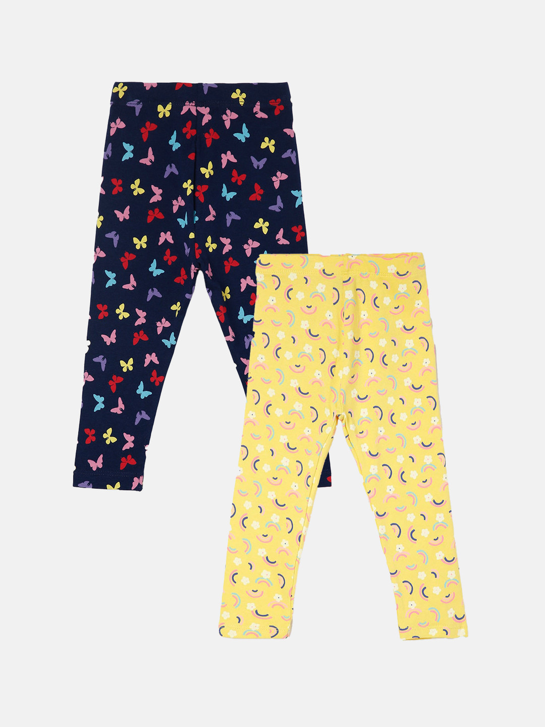 

Juniors by Lifestyle Girls Pack Of 2 Printed Leggings, Yellow