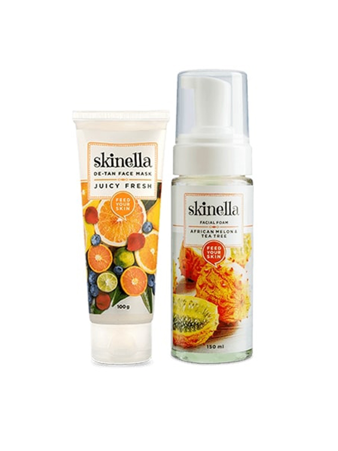 

skinella 2-Pcs De-Tan Face Mask & Tea Tree Facial Foam Combo, White
