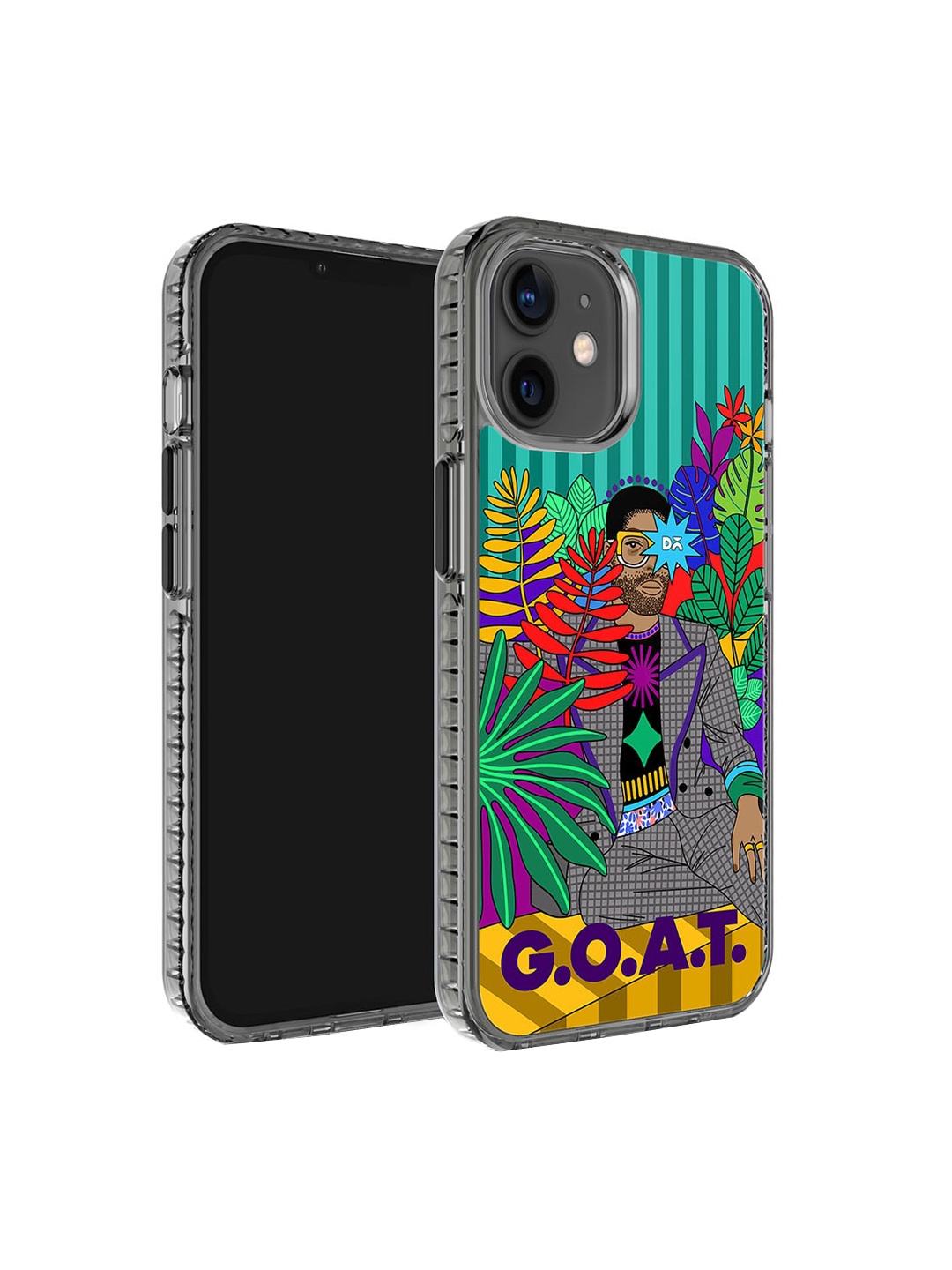 

DailyObjects Printed Impact Resistant iPhone 12 Mini Super Slim Back Case, Black