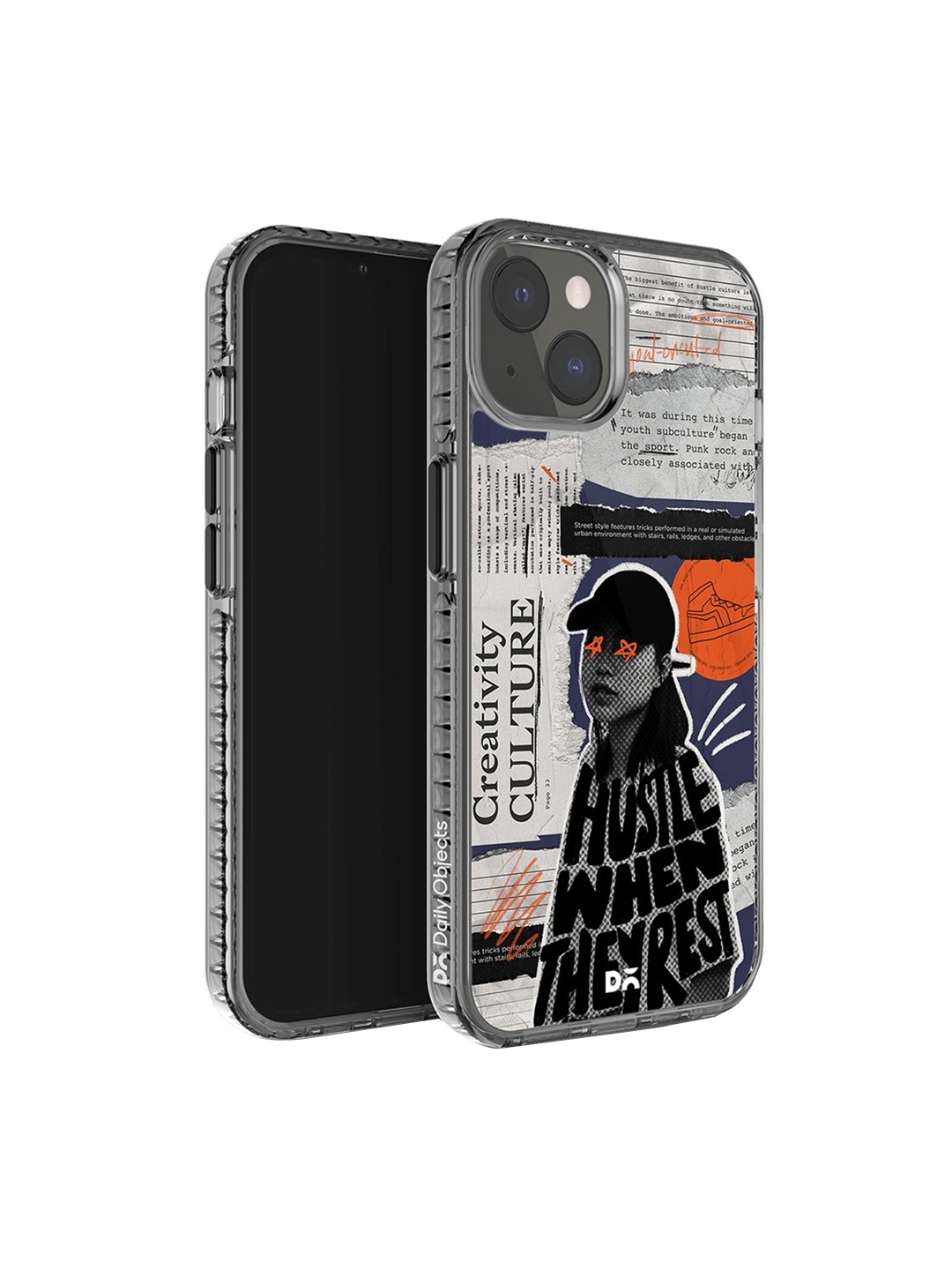 

DailyObjects Quirky Printed iPhone 14 Plus Super Slim Back Case, Grey