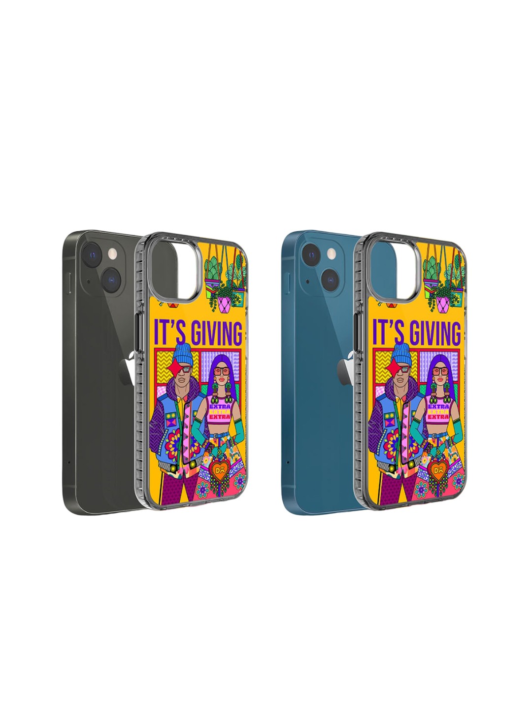 

DailyObjects It's Giving Stride Printed iPhone 14 Super Slim Back Case, Yellow