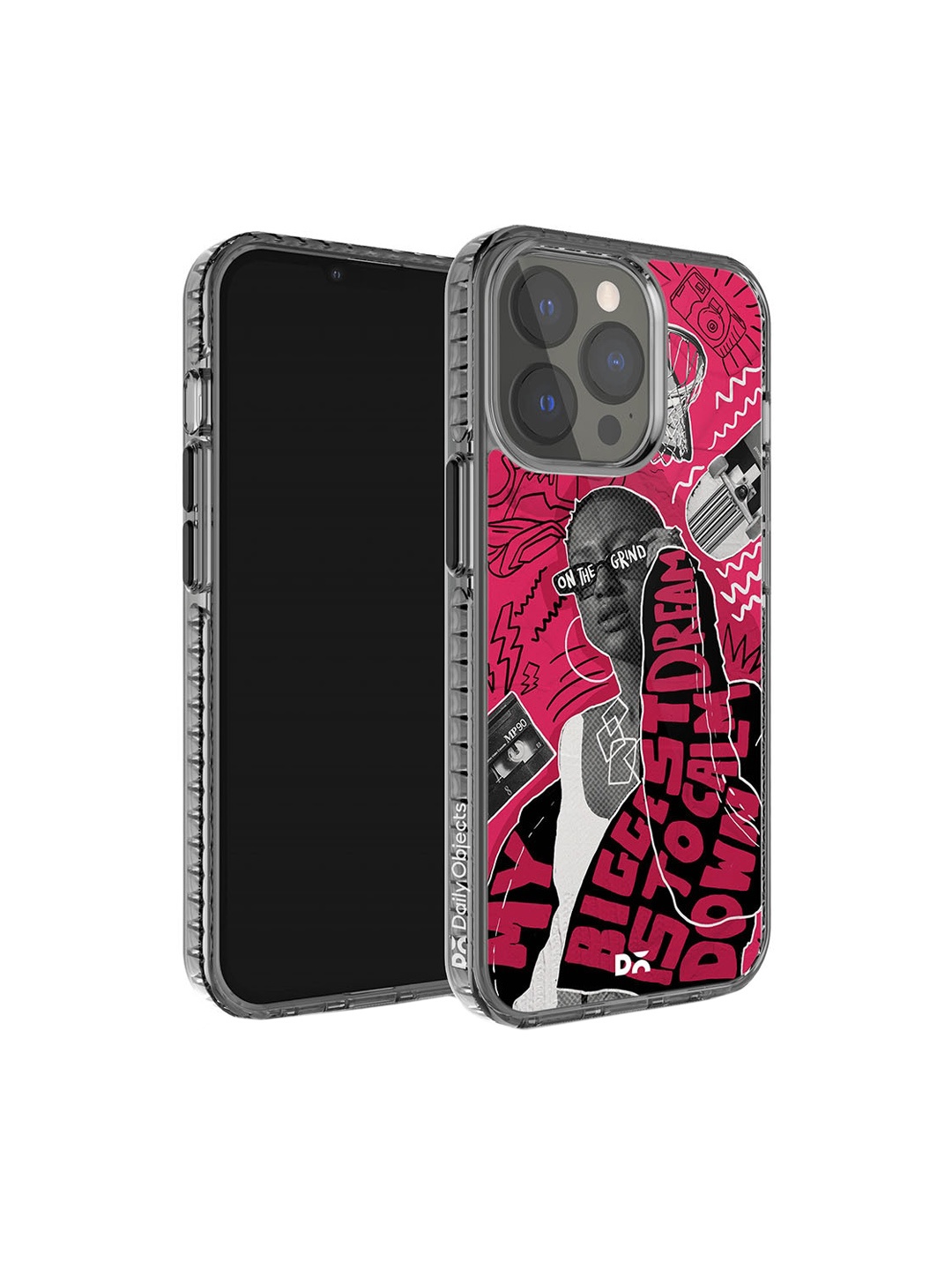 

DailyObjects Down The Street Printed Impact Resistant iPhone 14 Pro Max Super Slim Back Case, Pink
