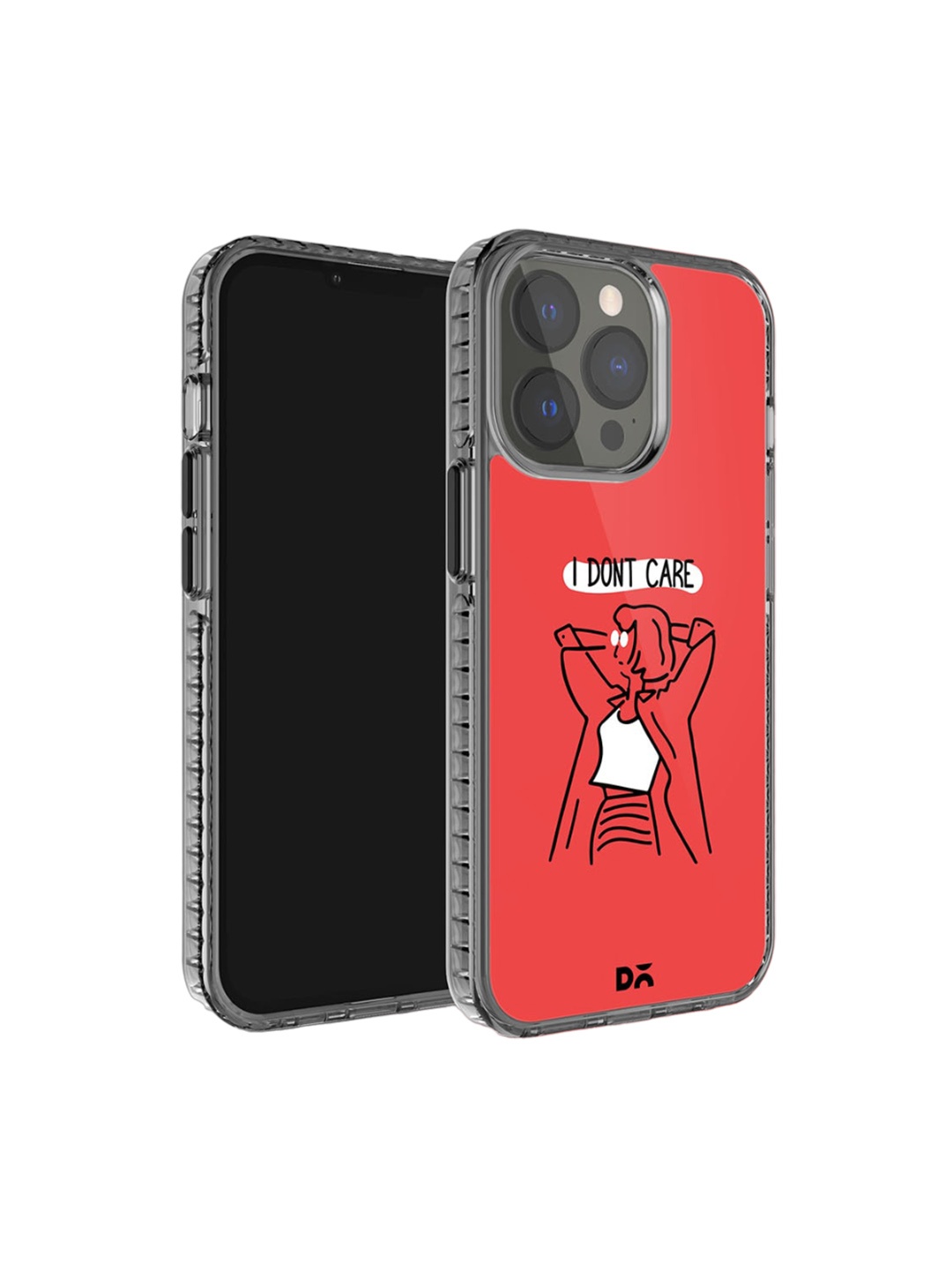 

DailyObjects I Don't Care Stride 2.0 Printed iPhone 15 Pro Max Super Slim Back Case, Red