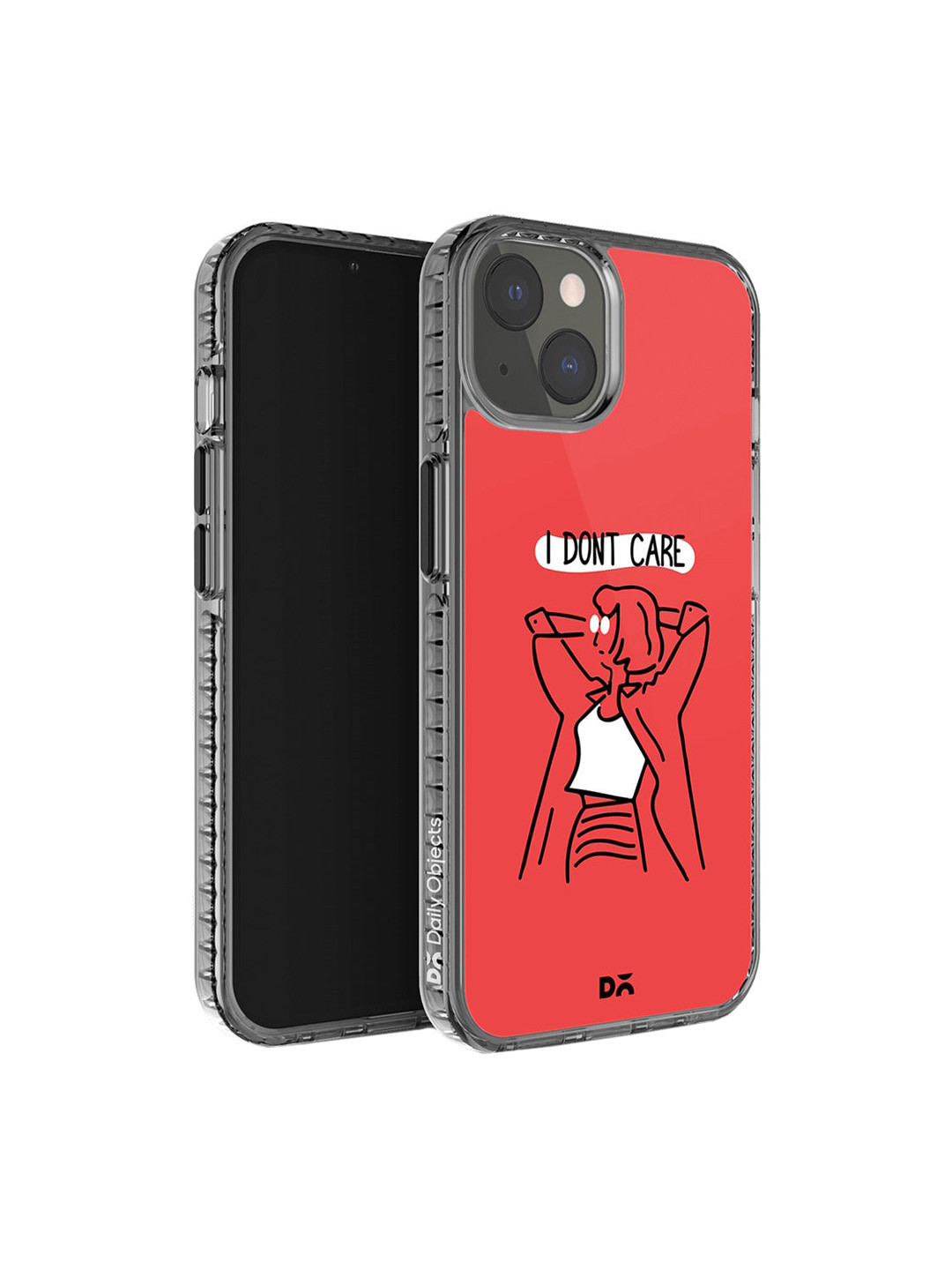 

DailyObjects I Don't Care Stride 2.0 Printed iPhone 14 Plus Super Slim Back Case, Red