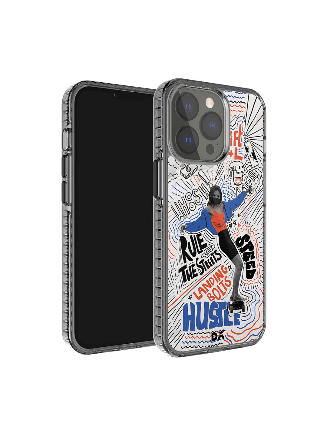 

DailyObjects Drift4L Stride Printed iPhone 15 Pro Max Super Slim Back Case, Grey