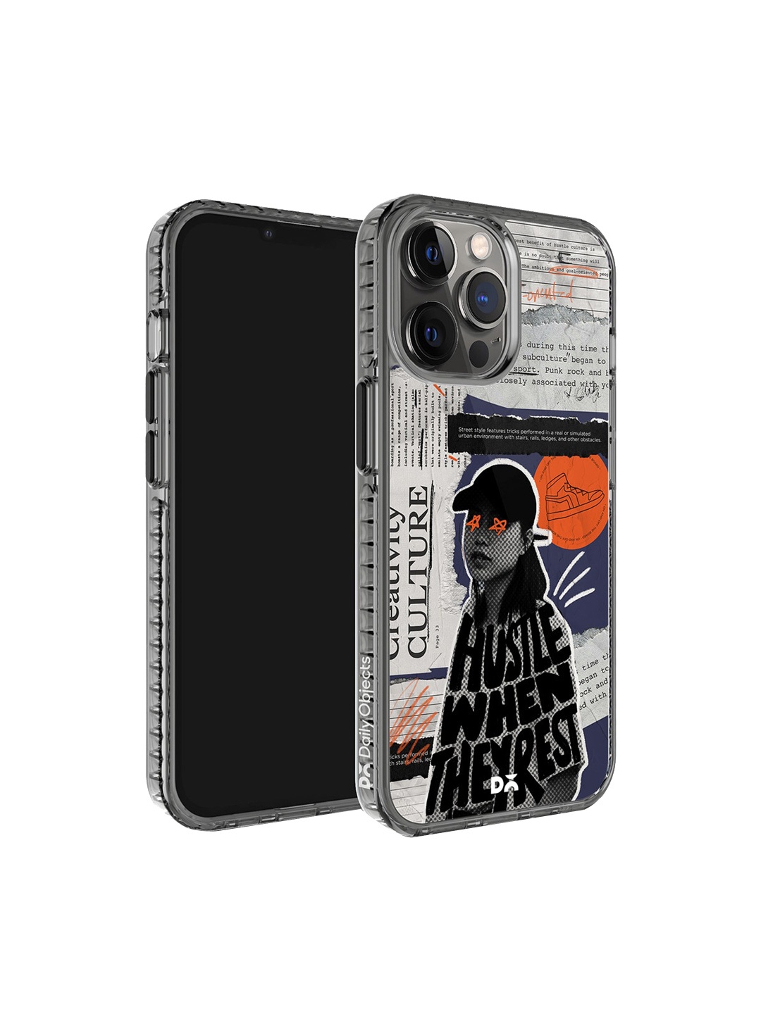 

DailyObjects Quirky Printed iPhone 12 Pro Super Slim Back Case, Grey