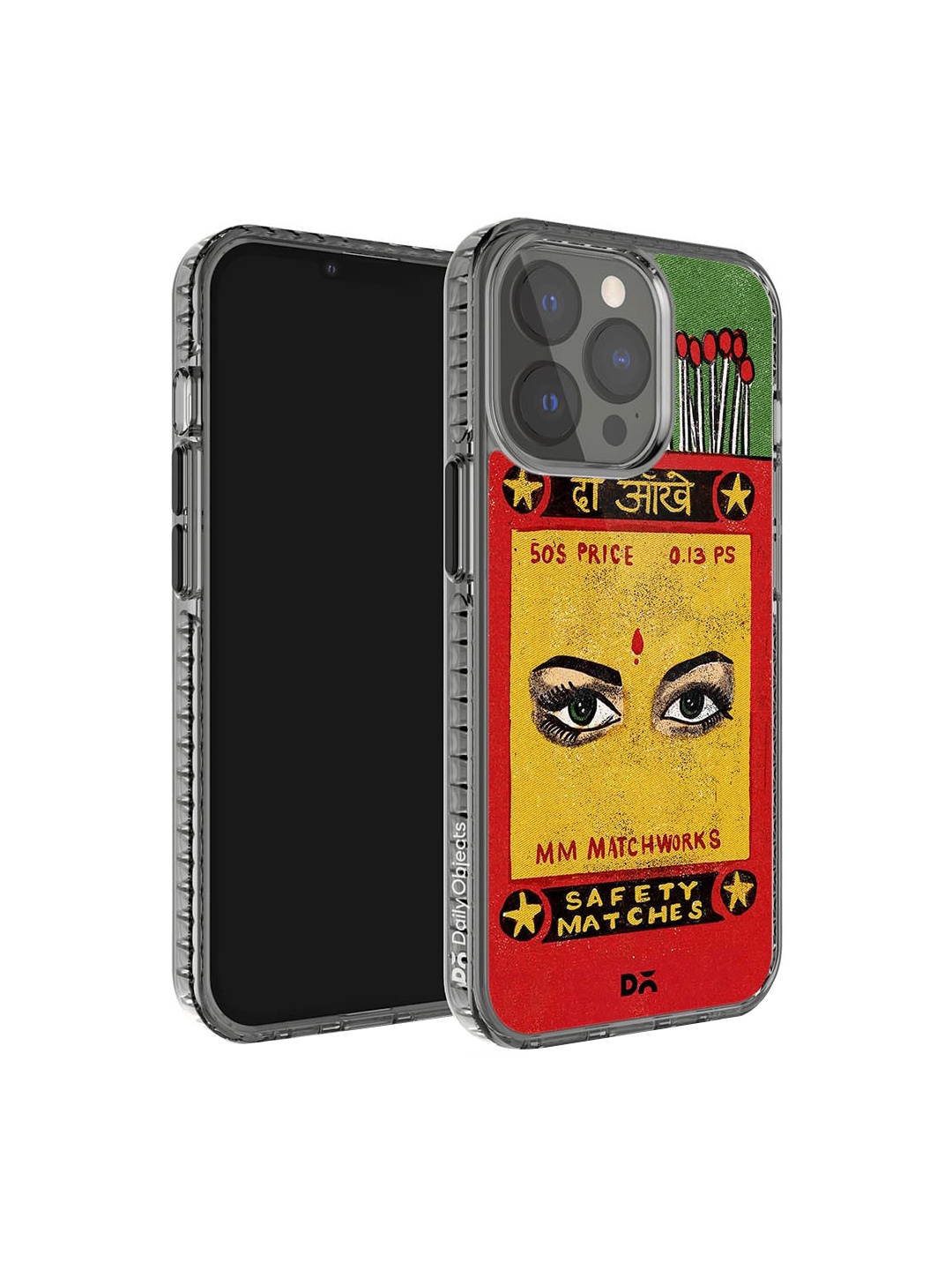 

DailyObjects Do Aakhein Matchbox Printed iPhone 14 Pro Super Slim Back Case, Red