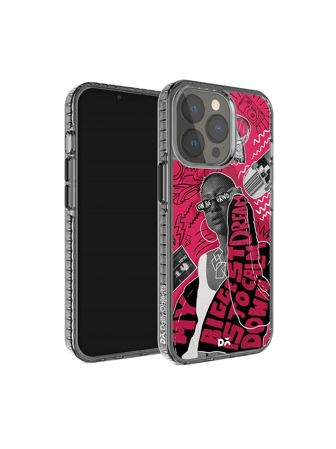 

DailyObjects Printed Impact Resistant iPhone 13 Pro Super Slim Back Case, Pink
