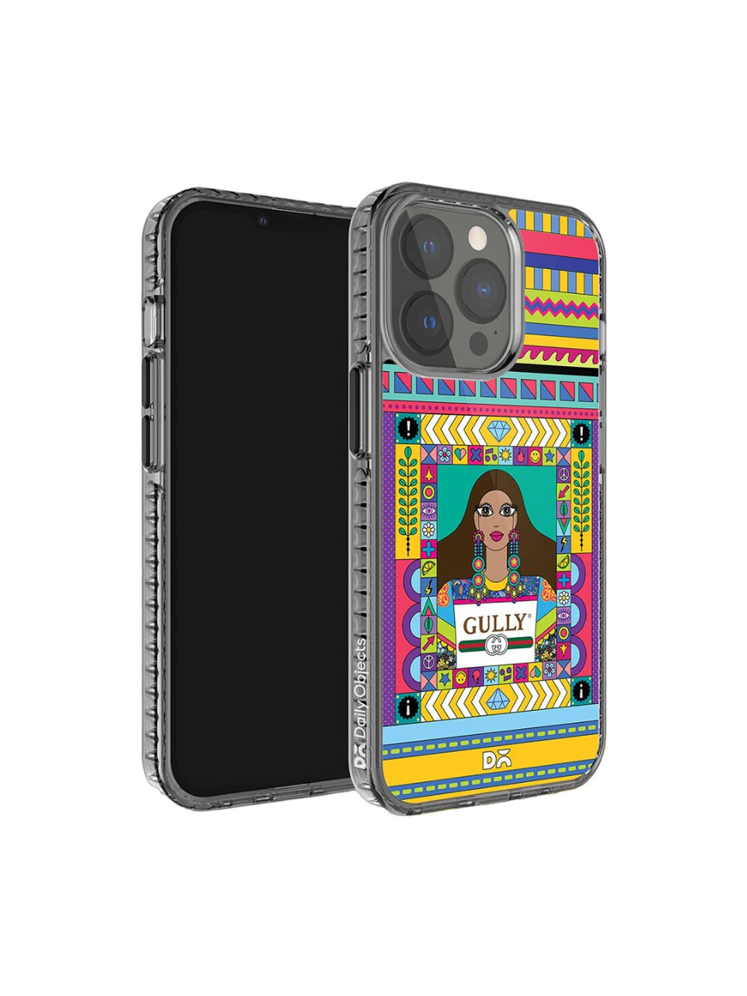 

DailyObjects Quirky Printed iPhone 13 Pro Max Super Slim Back Case, Black
