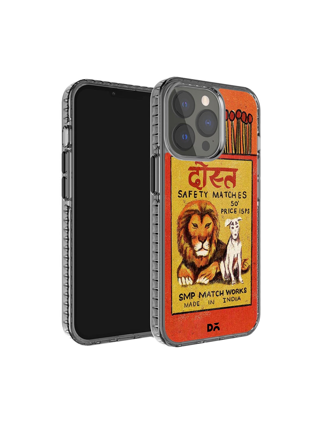 

DailyObjects Quirky Printed iPhone 15 Pro Super Slim Back Case, Orange