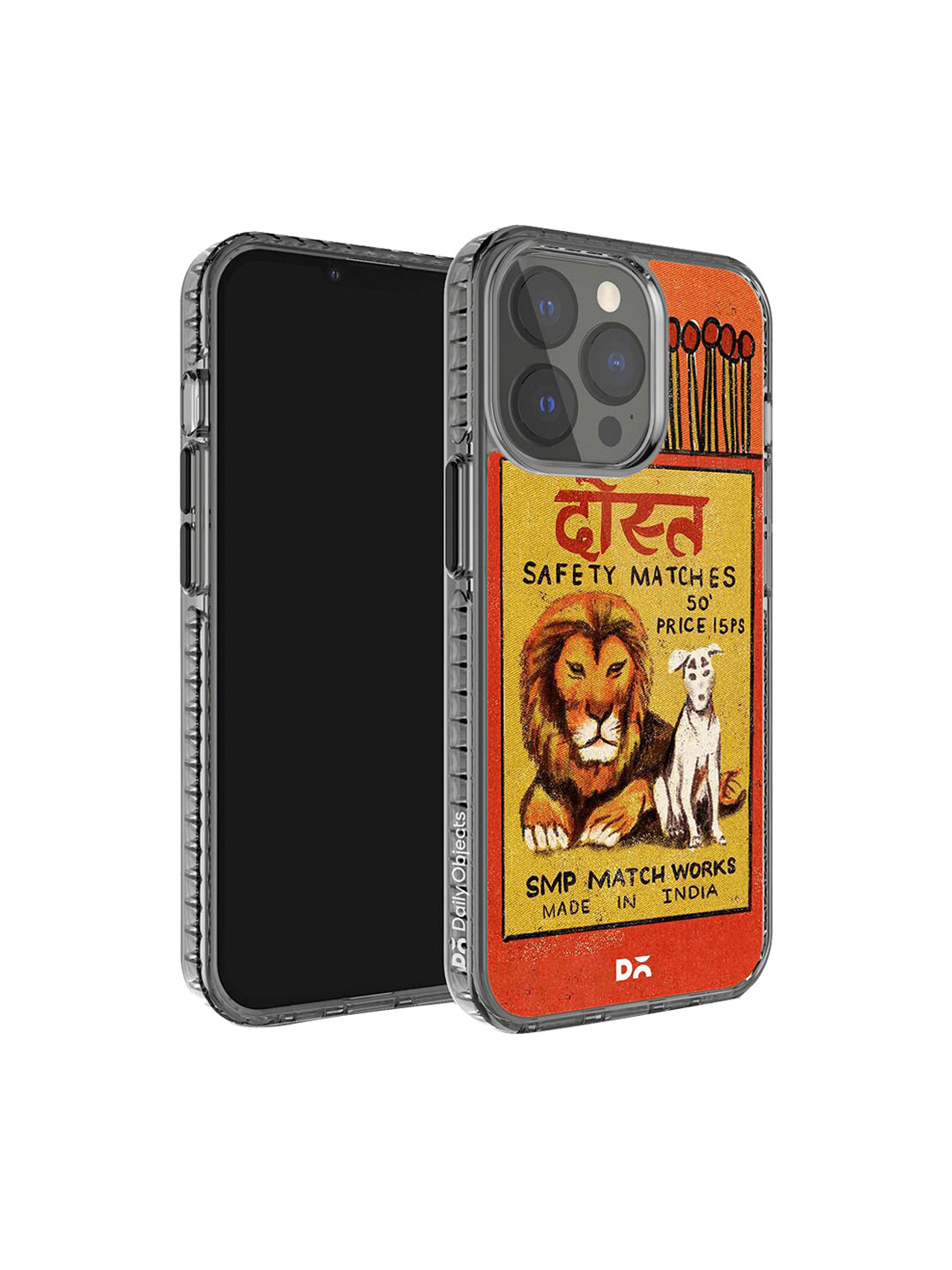 

DailyObjects Dost Matchbox Printed iPhone 14 Pro Max Super Slim Back Case, Orange