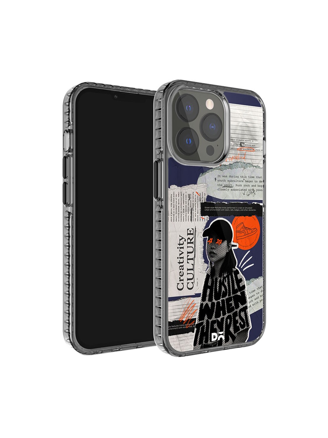 

DailyObjects Hustle When They Rest Impact Resistant iPhone 15 Pro Super Slim Back Case, Grey