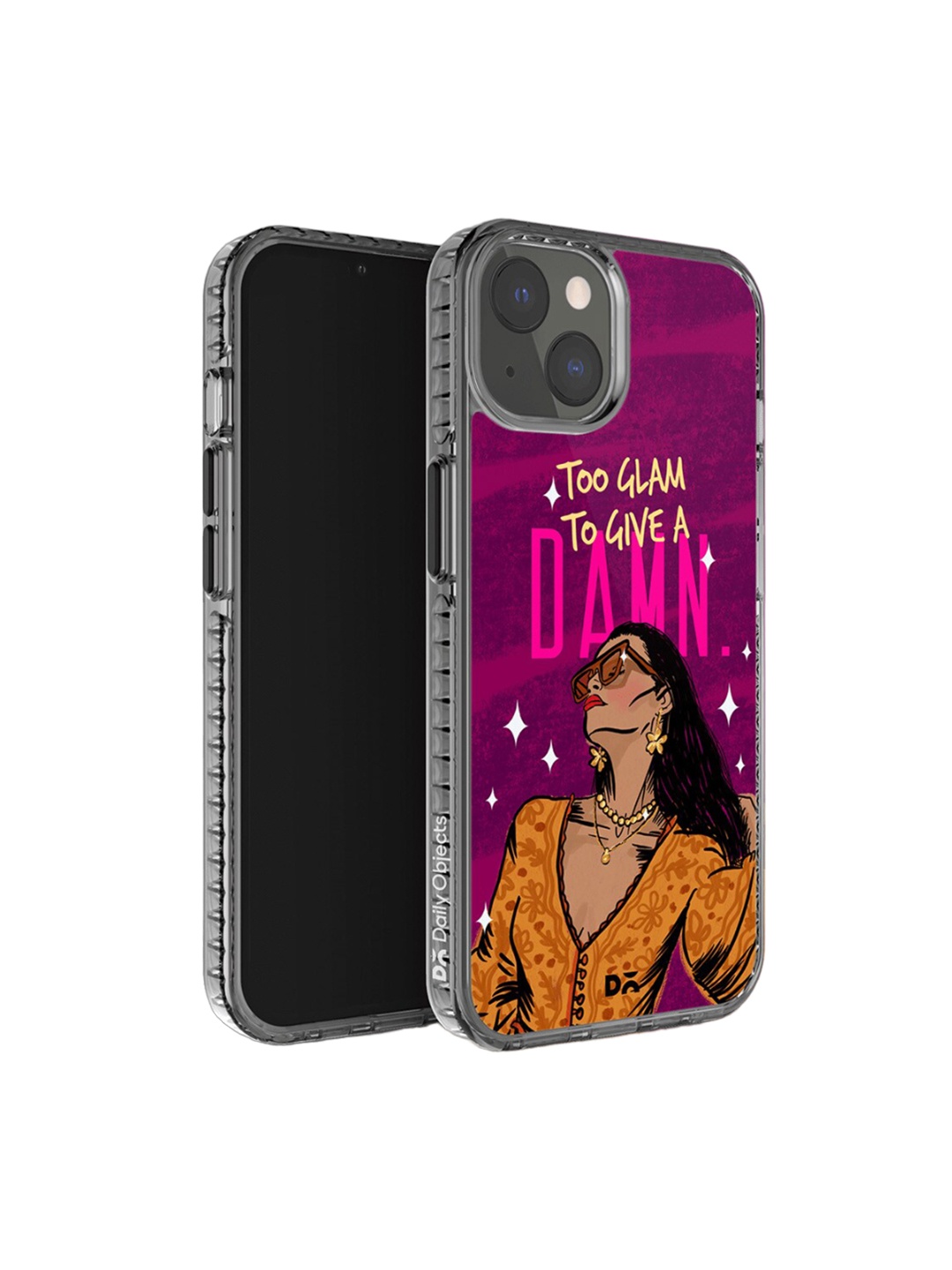 

DailyObjects Glam No Damn Printed iPhone 14 Plus Super Slim Back Case, Purple
