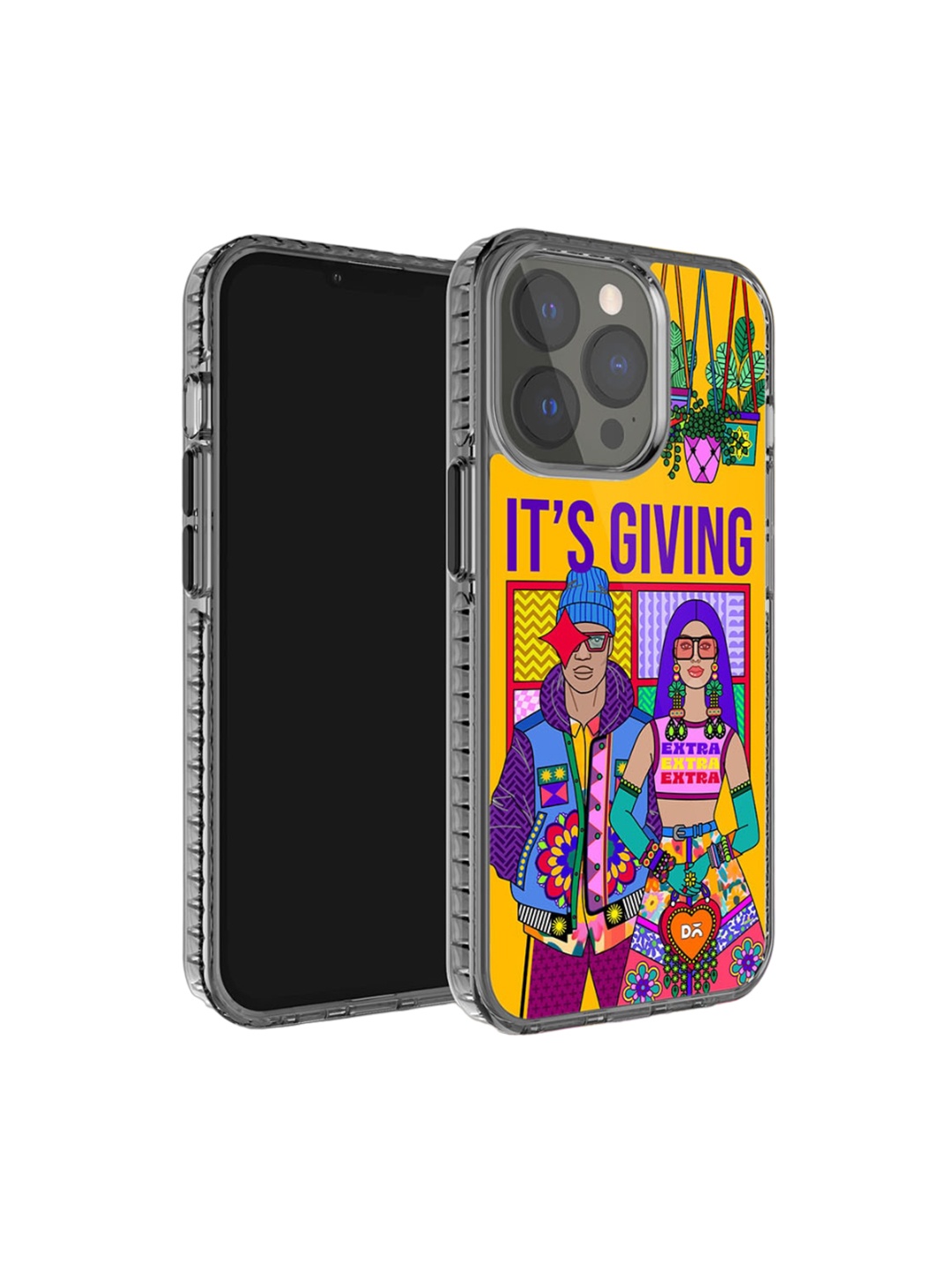 

DailyObjects Quirky Printed iPhone 13 Pro Max Super Slim Back Case, Yellow