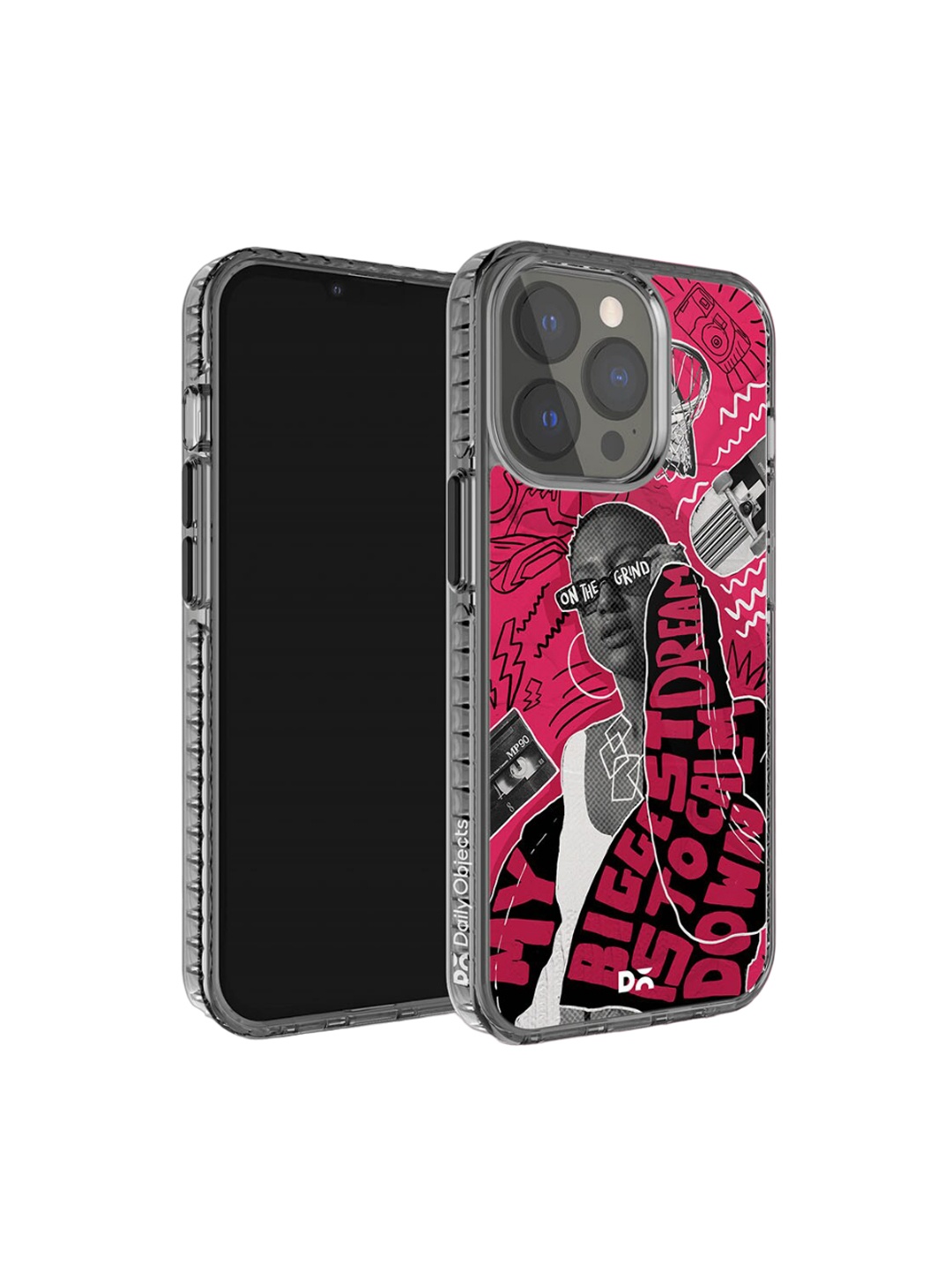 

DailyObjects Printed iPhone 14 Pro Super Slim Back Case, Pink