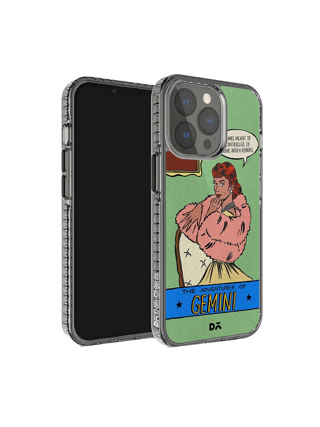 

DailyObjects Quirky Printed iPhone 14 Pro Super Slim Back Case, Green