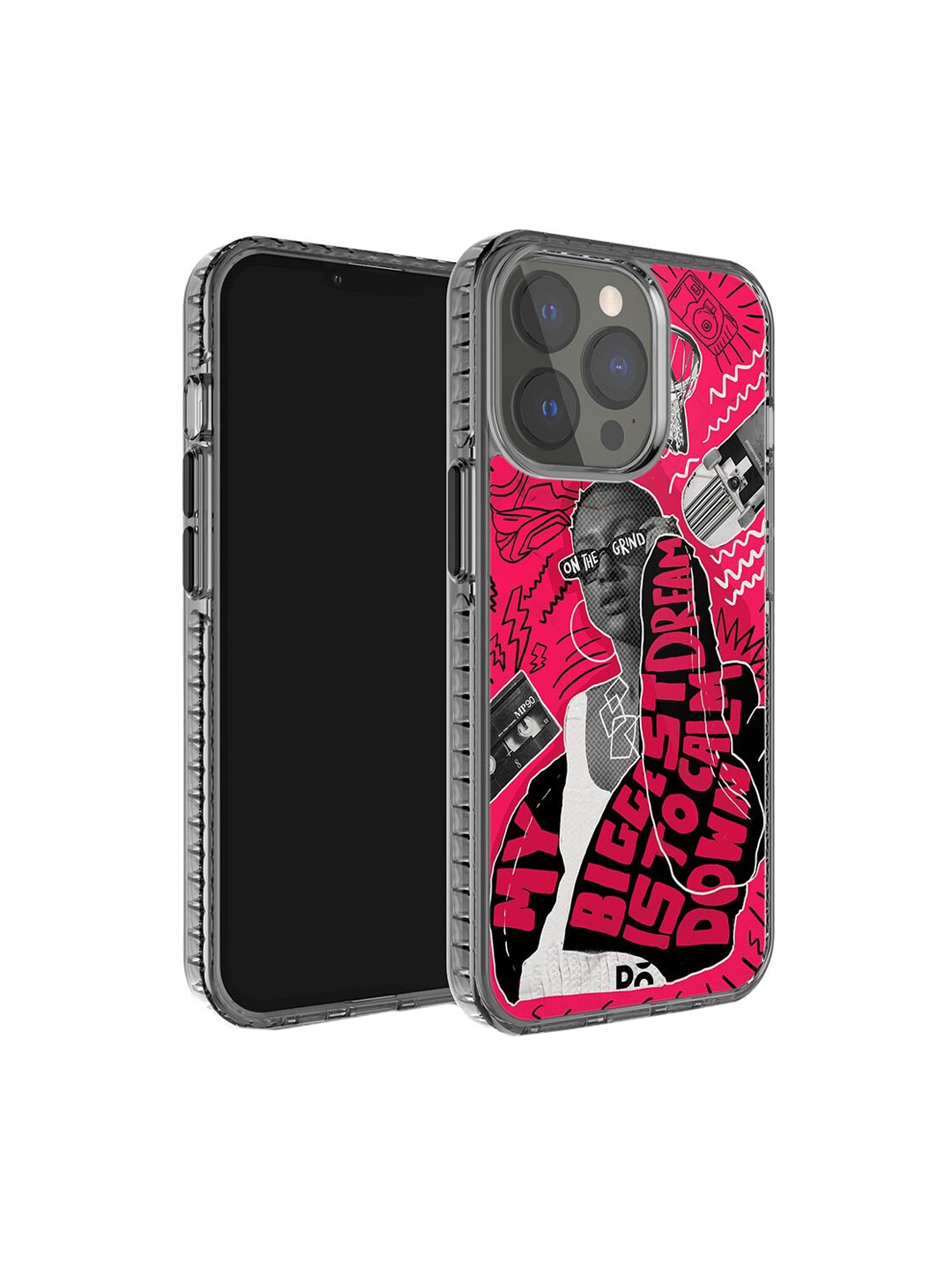

DailyObjects Printed Impact Resistant iPhone 15 Pro Super Slim Back Case, Pink