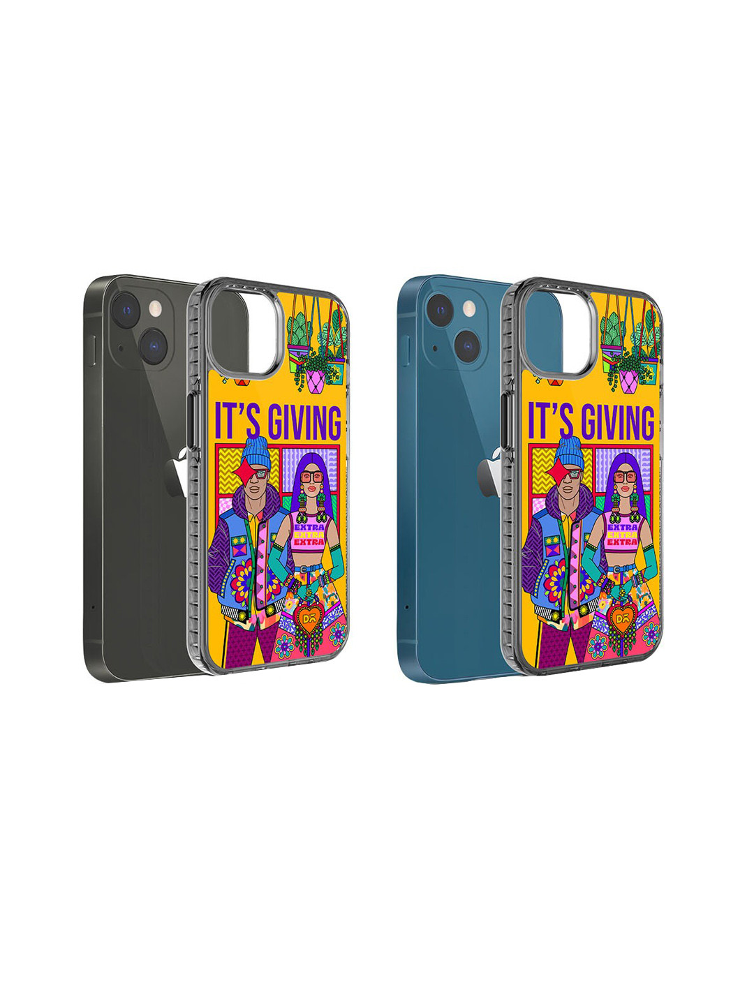

DailyObjects It's Giving Printed iPhone 15 Plus Super Slim Back Case, Yellow