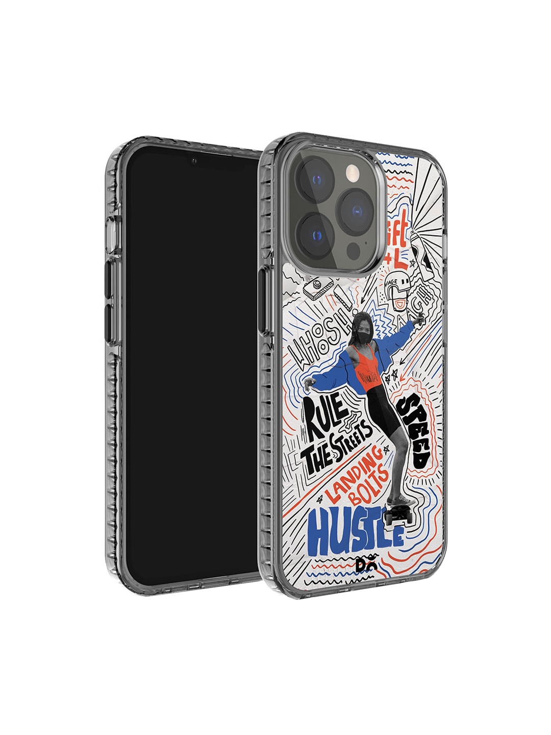 

DailyObjects Printed Impact Resistant iPhone 15 Pro Super Slim Back Case, Grey