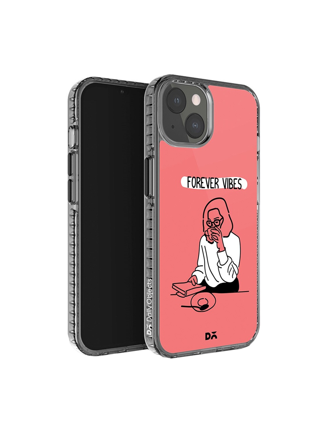 

DailyObjects Quirky Printed iPhone 14 Plus Super Slim Back Case, Pink
