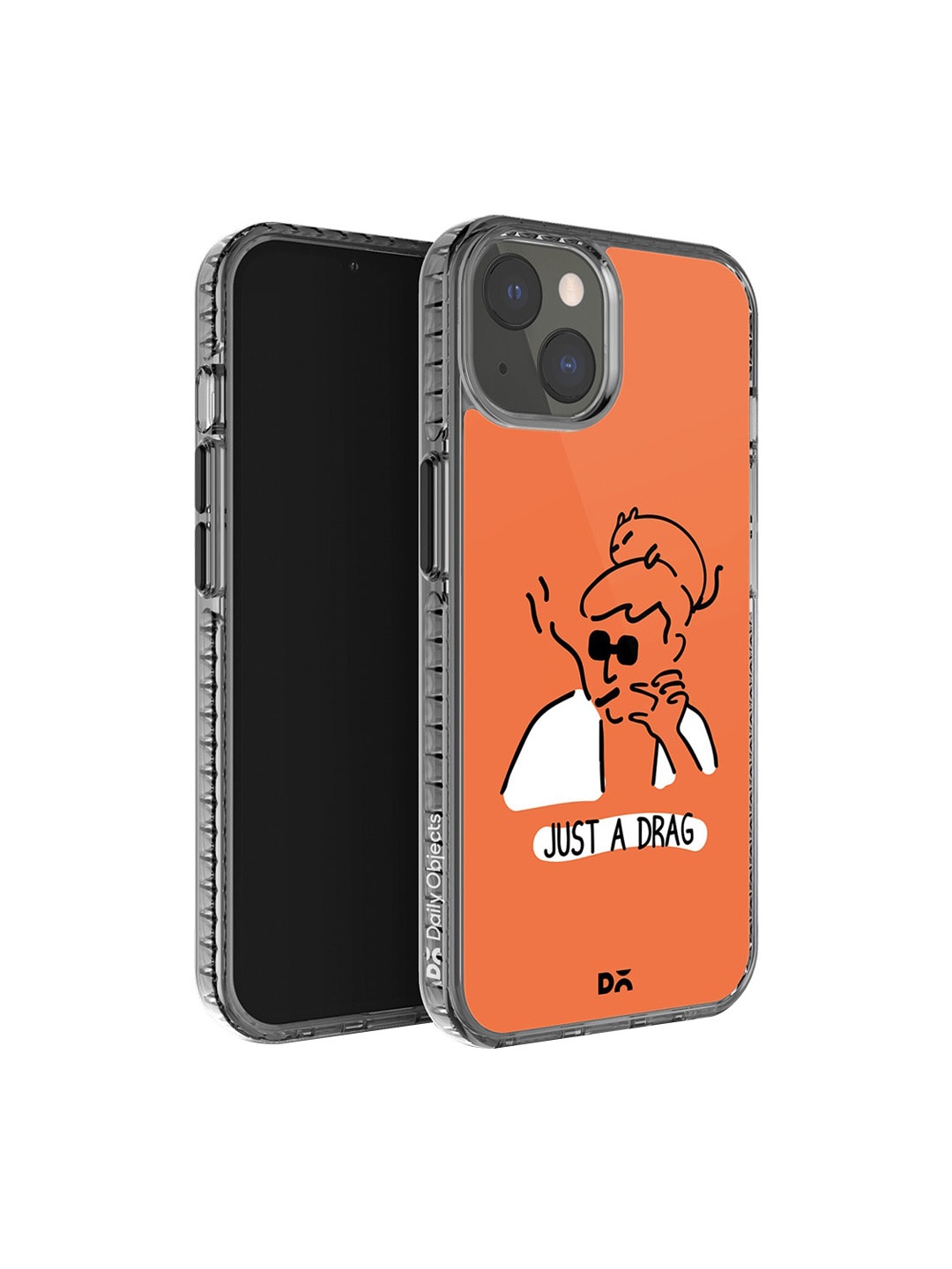 

DailyObjects Quirky Printed iPhone 14 Super Slim Back Case, Orange