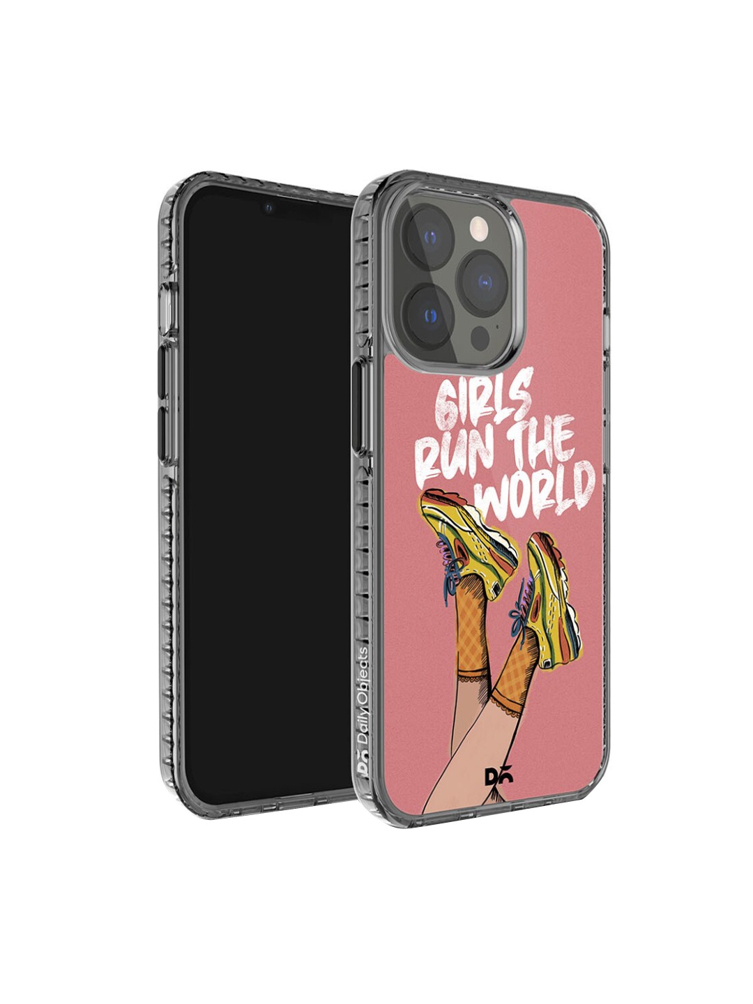 

DailyObjects Girls Run The World Printed iPhone 14 Pro Super Slim Back Case, Pink