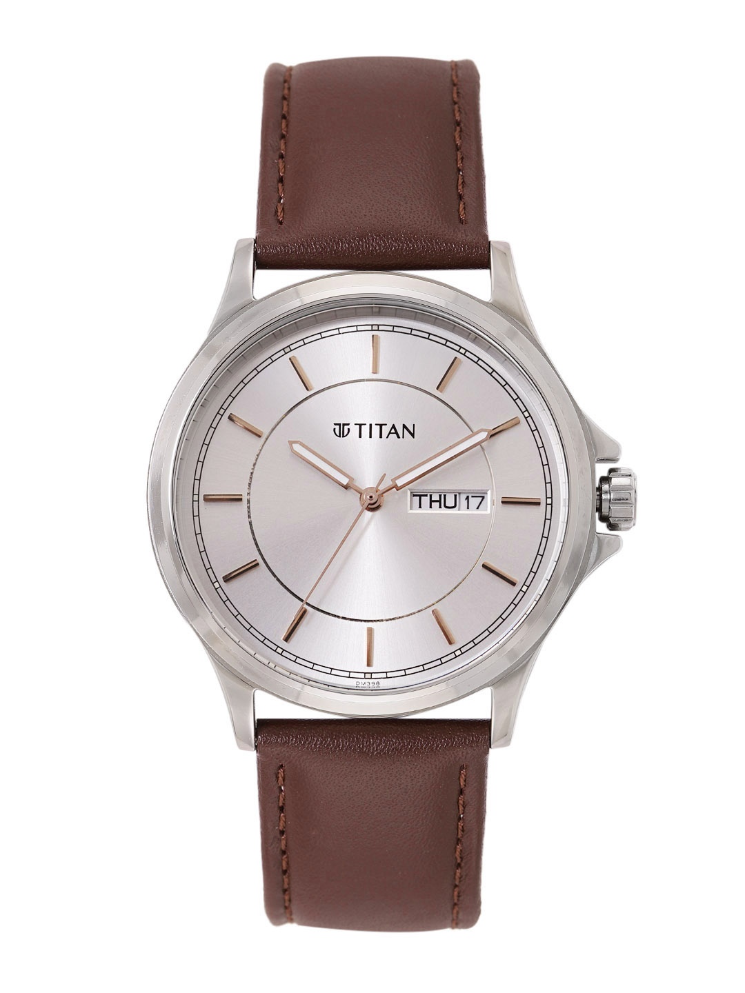 

Titan Men Leather Analogue Watch 1870SL03-Blue, Silver