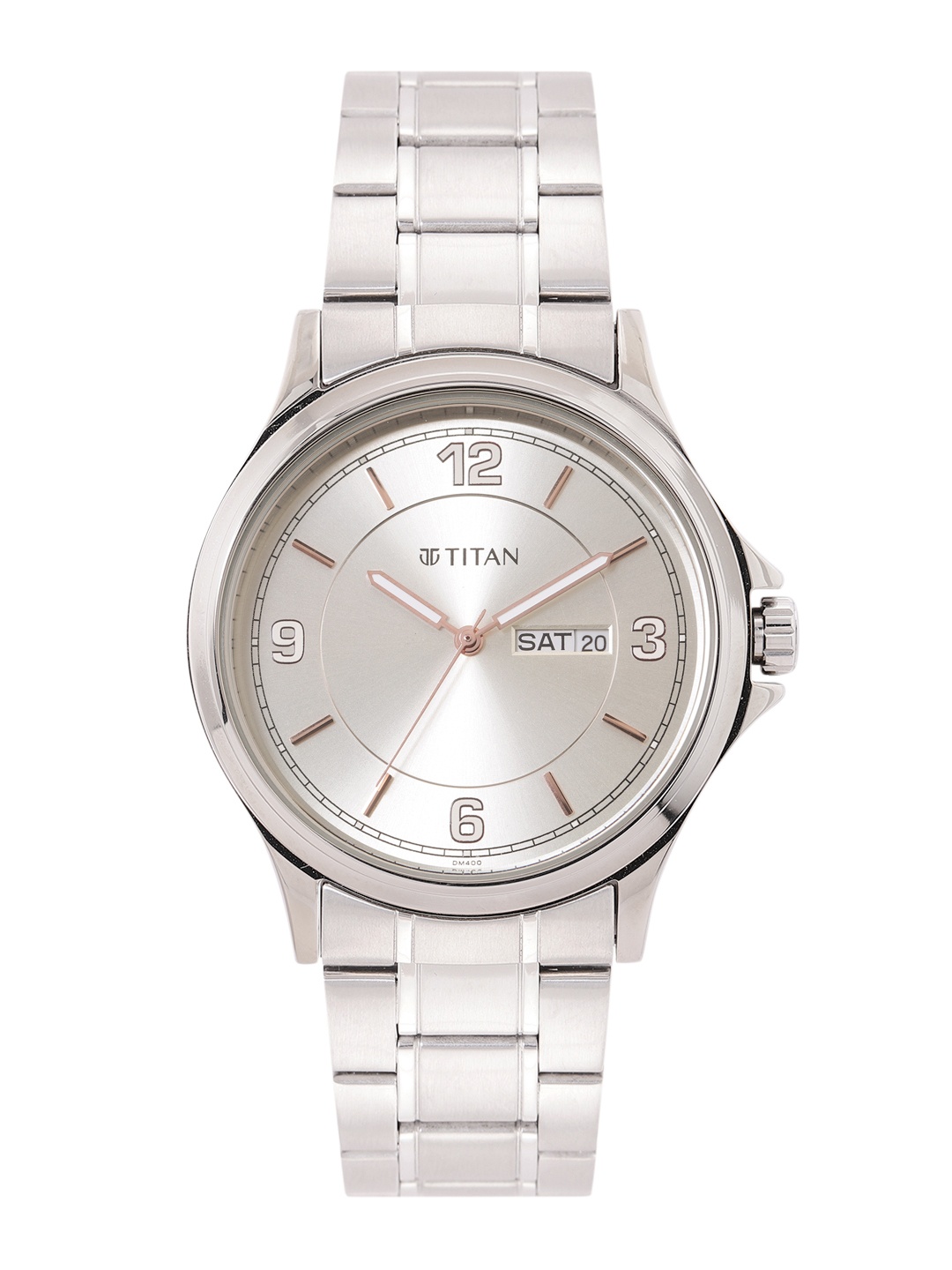 

Titan Men Brass Stainless Steel Bracelet Style Analogue Watch 1870SM01, Grey
