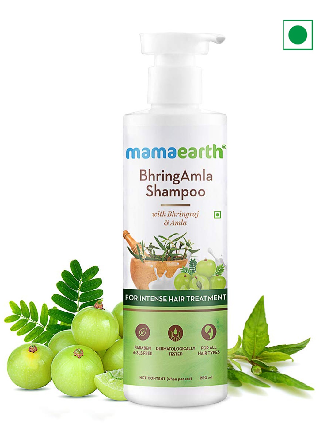 

Mamaearth 2Pcs BhringAmla Hair Oil & Shampoo - 250ml Each, Green