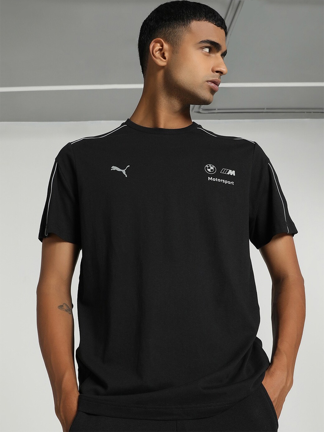 

PUMA Motorsport Short Sleeves Round Neck Cotton T-shirt, Black