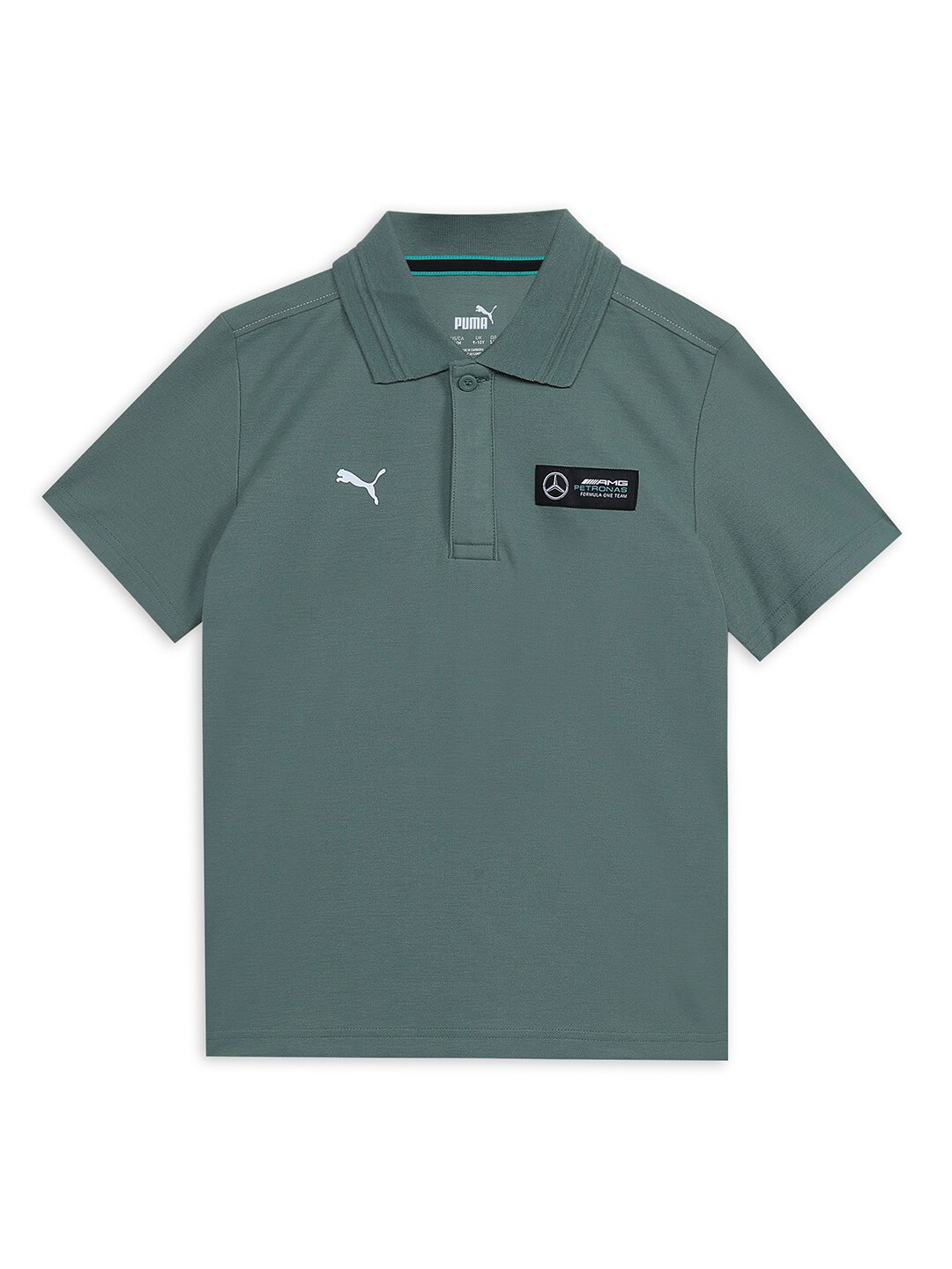 

PUMA Motorsport Kids Polo Collar Applique T-shirt, Green