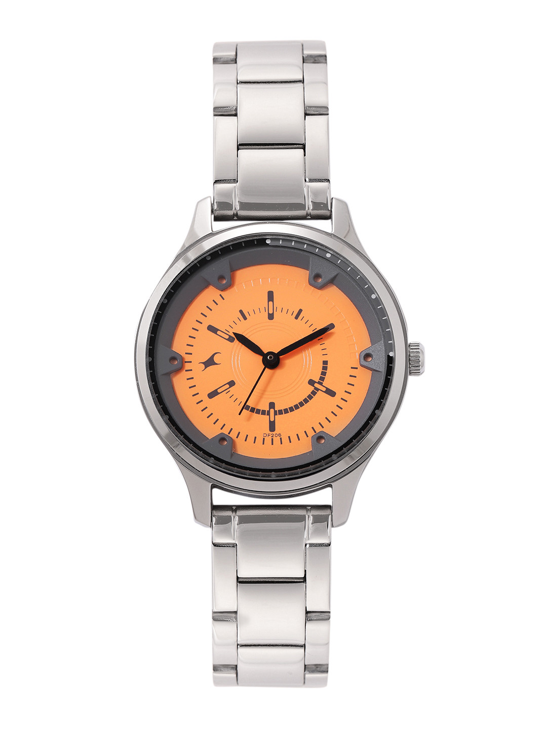

Fastrack Women Stainless Steel Dial & Bracelet Style Strap Analogue Watch NK6138SM02, Orange