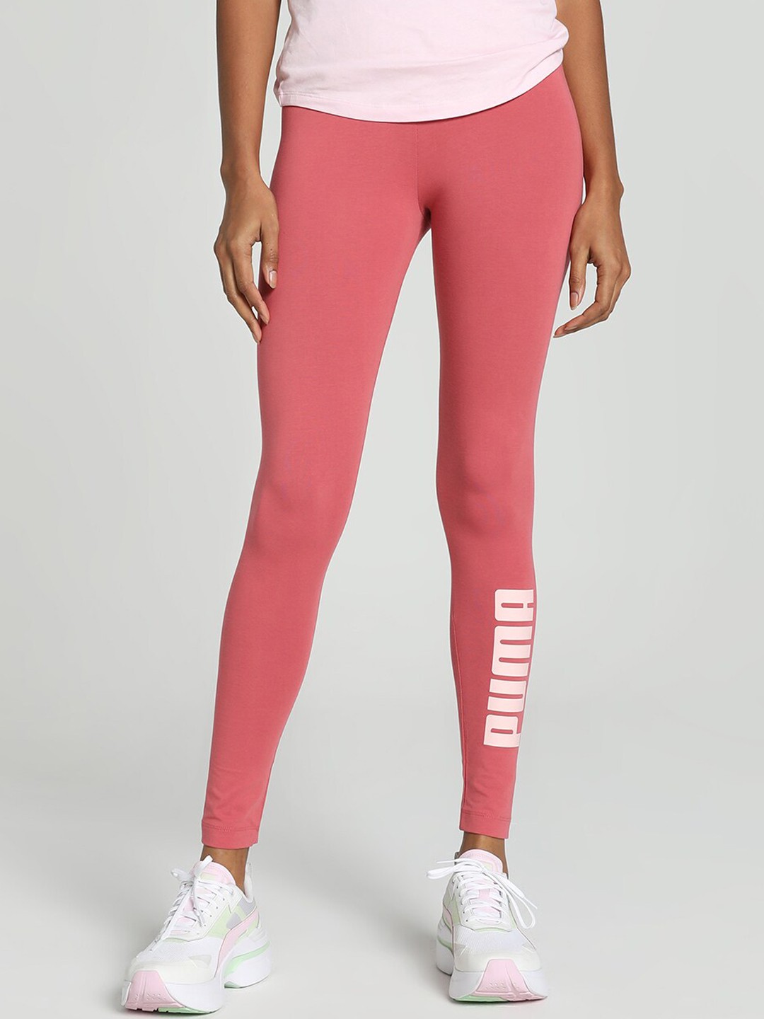 

Puma Graphic Logo Printed Cotton Slim-Fit Tights, Red