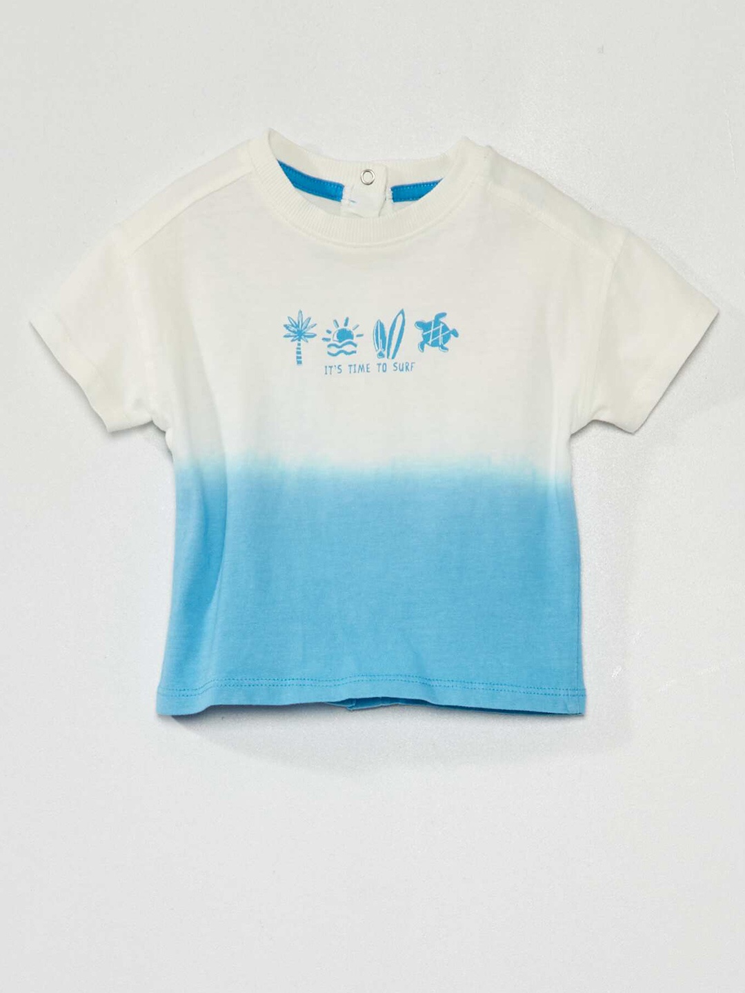 

KIABI Boys Colourblocked Round Neck Short Sleeves Cotton T-shirt, Blue