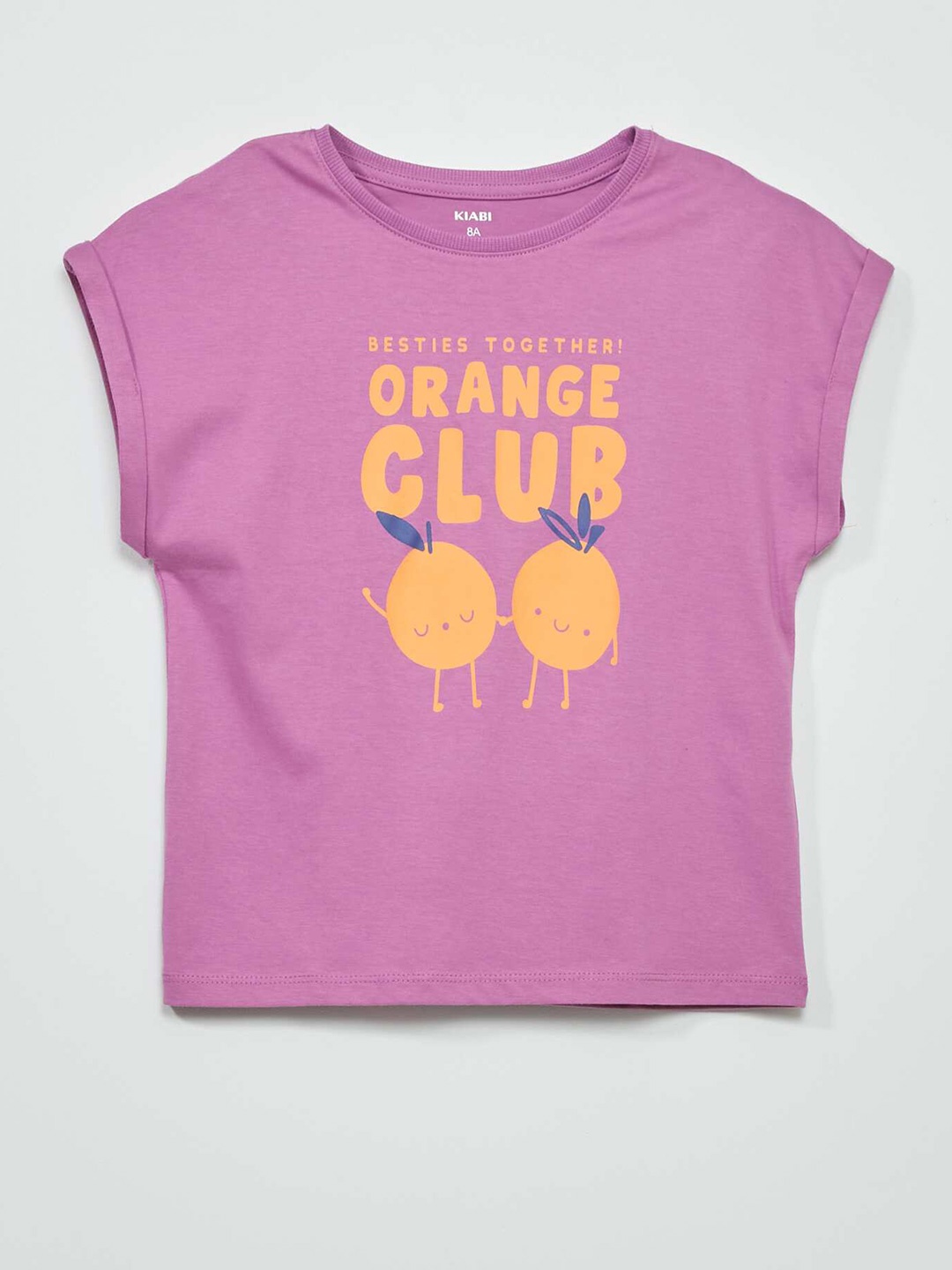 

KIABI Girls Cotton Printed Extended Sleeves T-shirt, Na