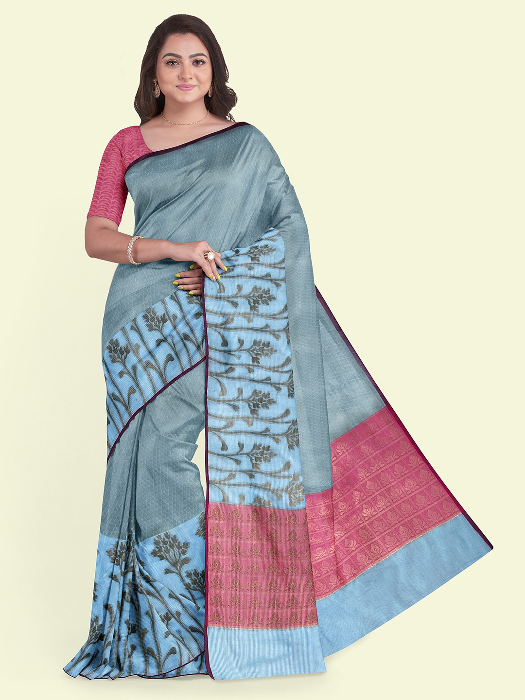

Muskan Fashion Woven Design Banarasi Saree, Turquoise blue