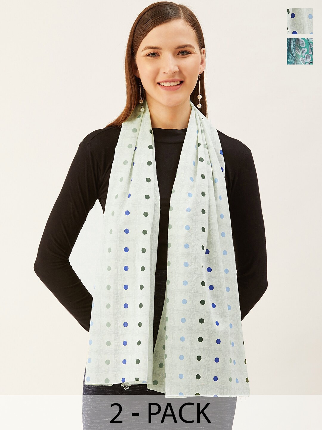 

Trend Arrest Pack Of 2 Printed Scarfs, Pink