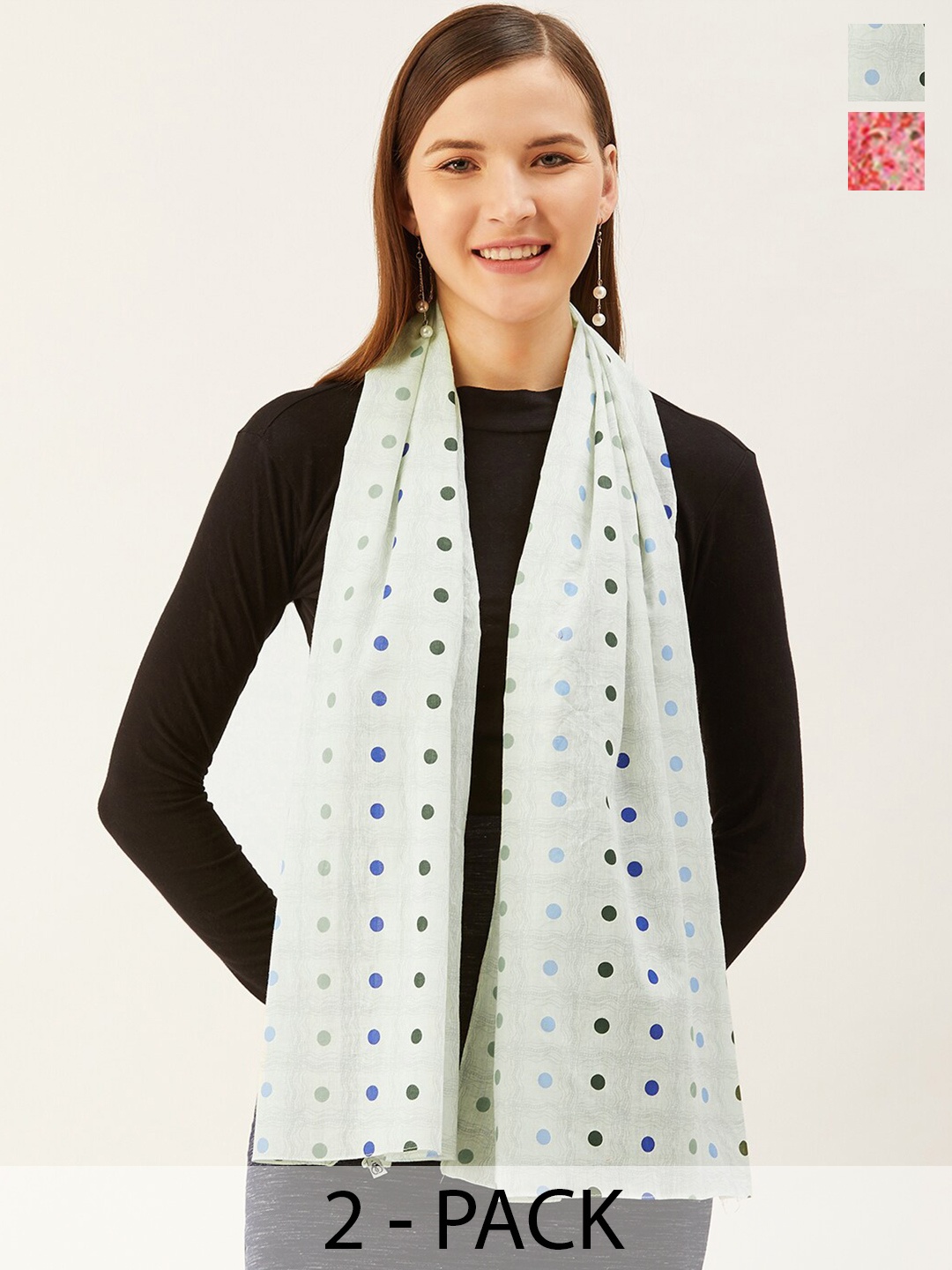 

Trend Arrest Pack of 2 Printed Scarves, Pink