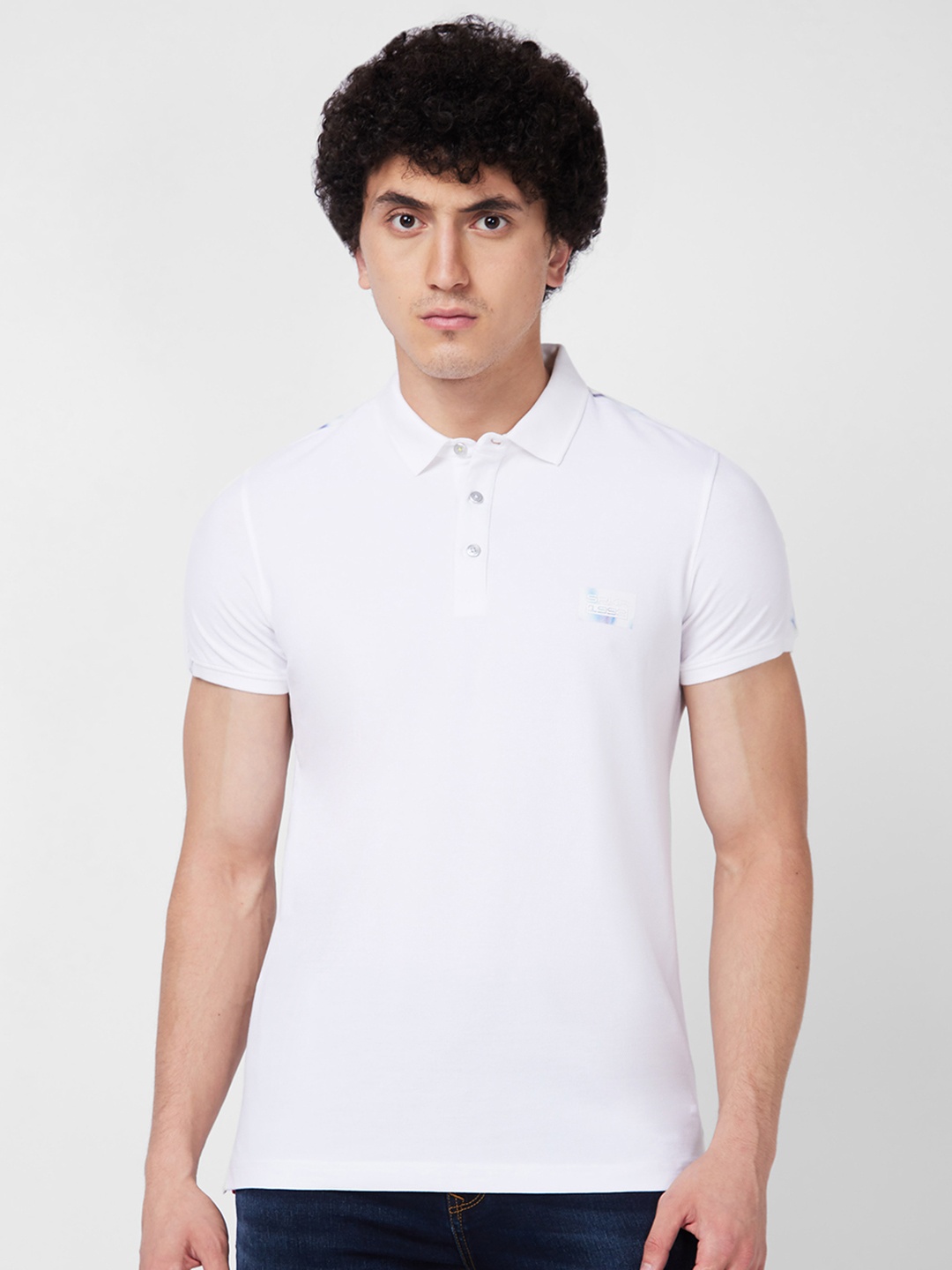 

SPYKAR Polo Collar Cotton Slim Fit T-shirt, White