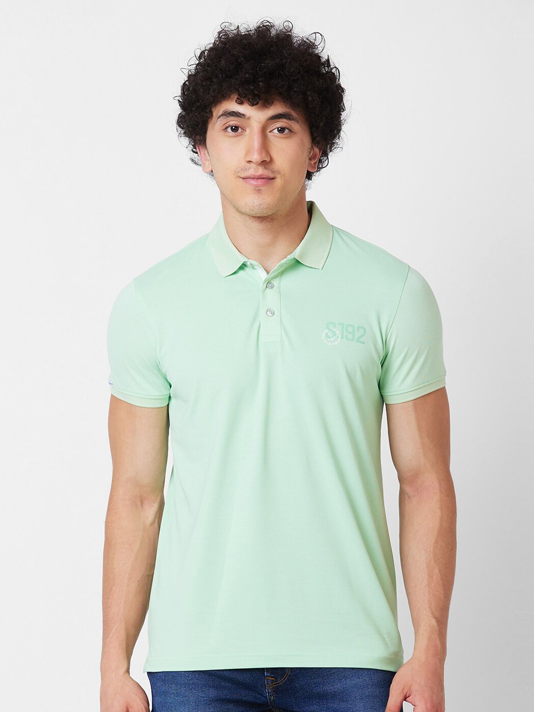 

SPYKAR Polo Collar Slim Fit T-shirt, Green