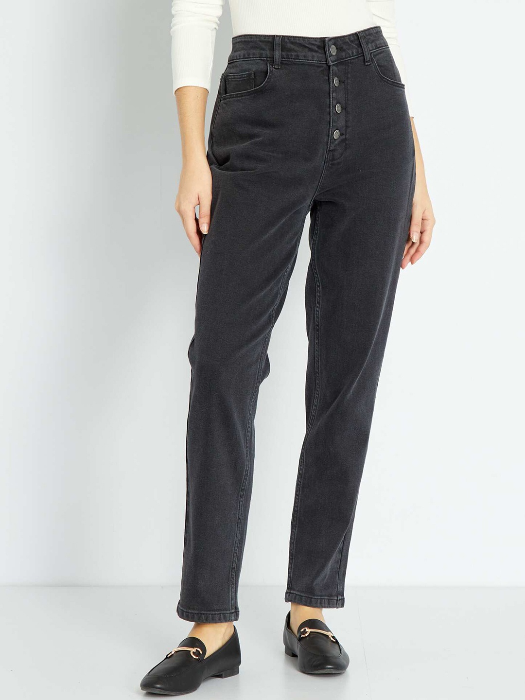 

KIABI Women Mid-Rise Trousers, Black