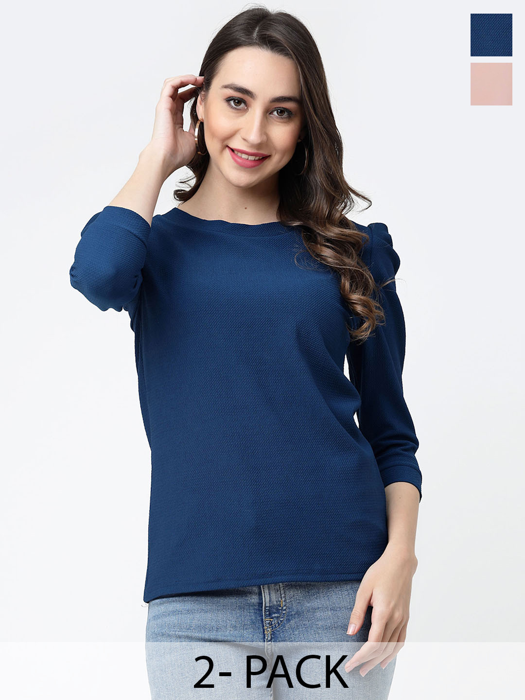 

MISS AYSE Pack Of 2 Regular Tops, Blue